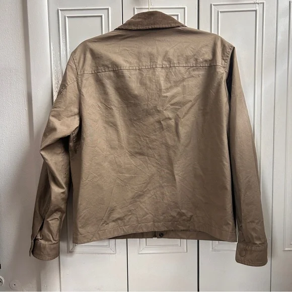 UNISEX Tan Work Jacket with Corduroy Collar - Picture 4 of 6